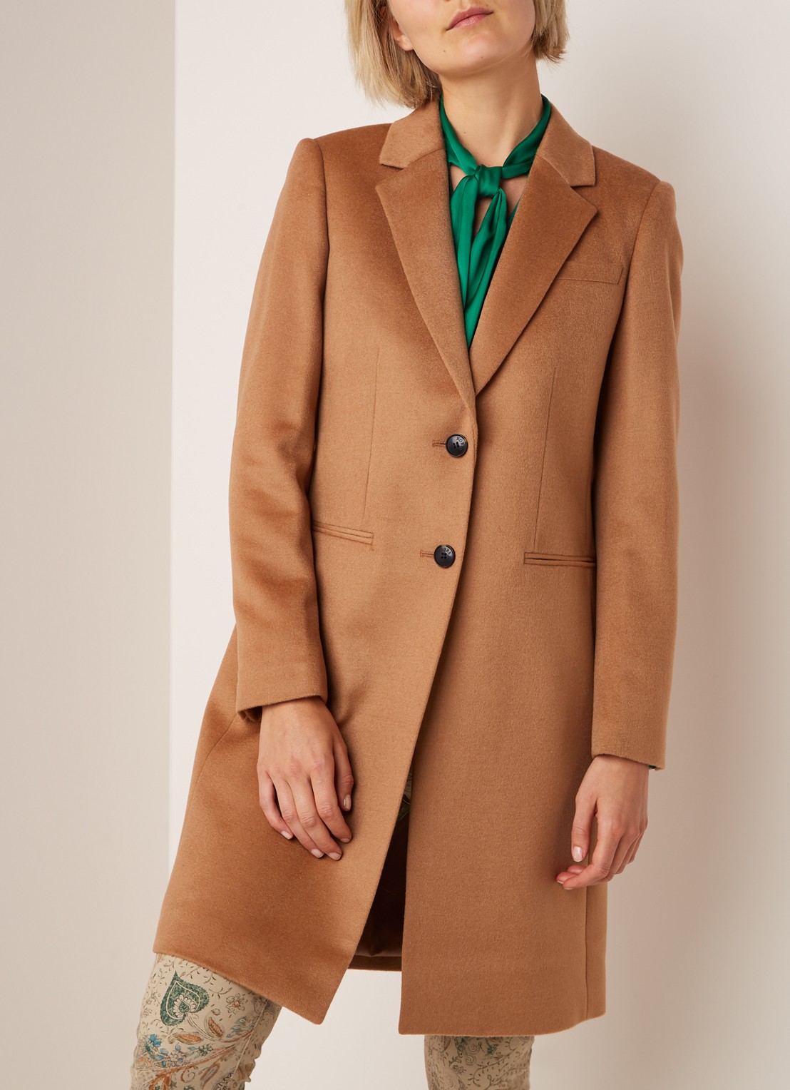 Hobbs Tilda mantel van wol met steekzakken - detail 4 camel