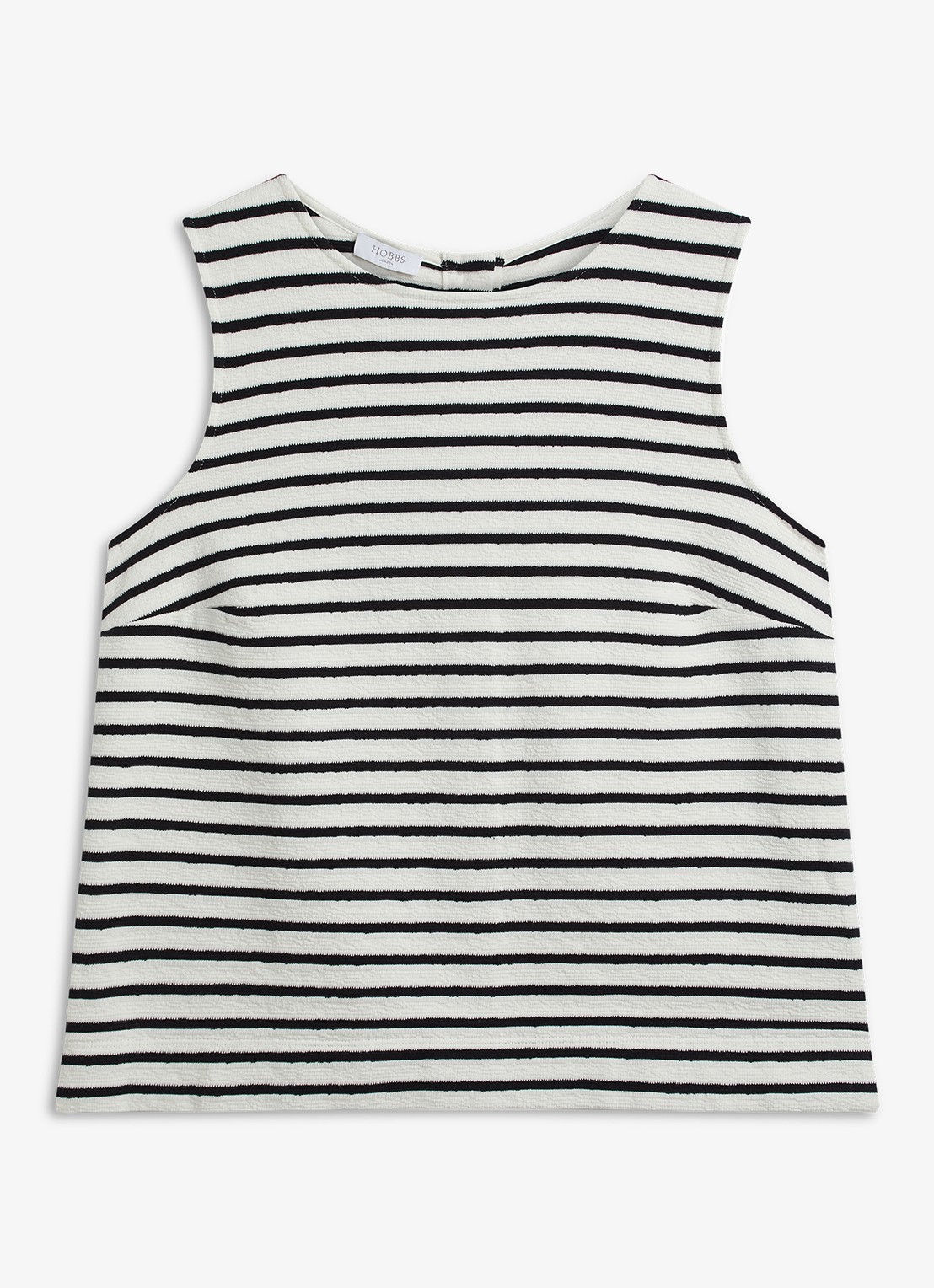 Hobbs Top met streepprint - voorkant 5 zwart