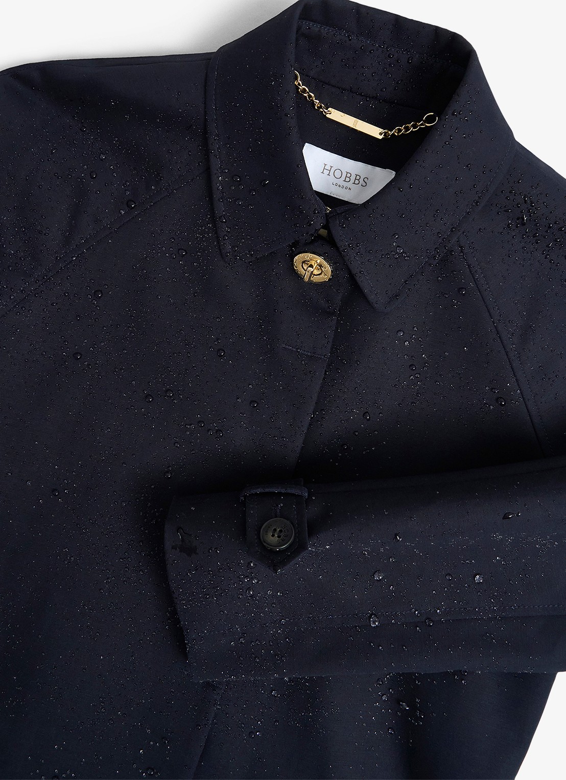 Hobbs Vivienne trenchcoat met steekzakken - detail 7 donkerblauw