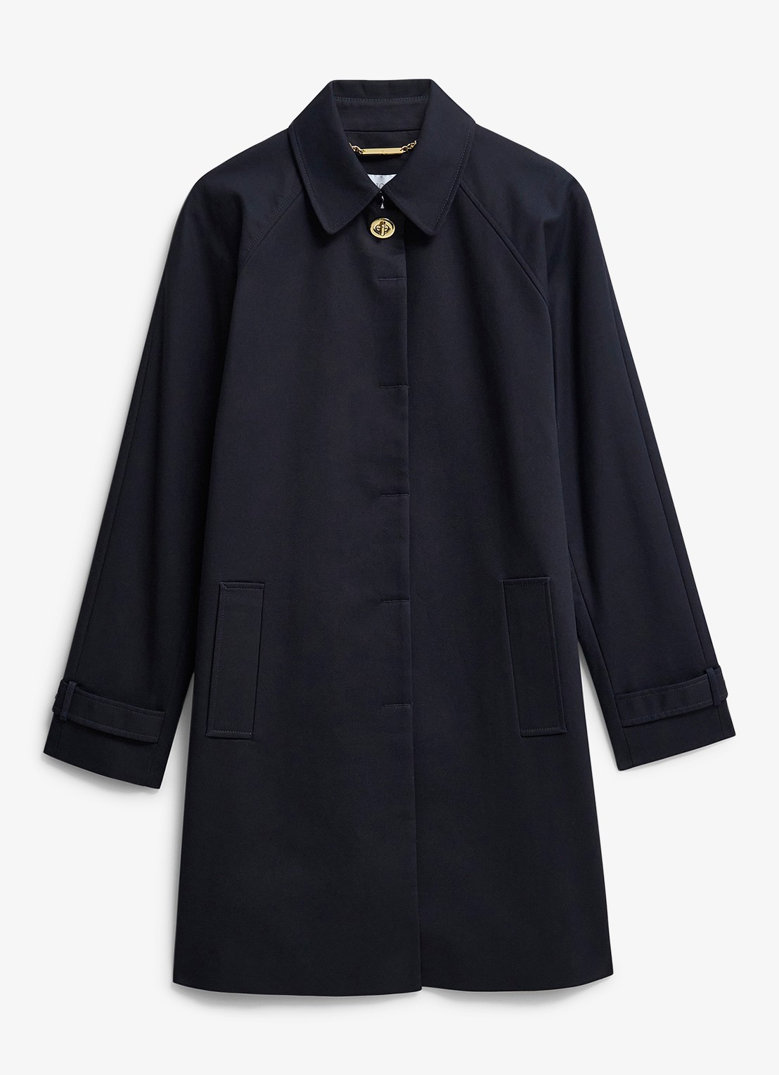 Hobbs Vivienne trenchcoat met steekzakken - voorkant 2 donkerblauw