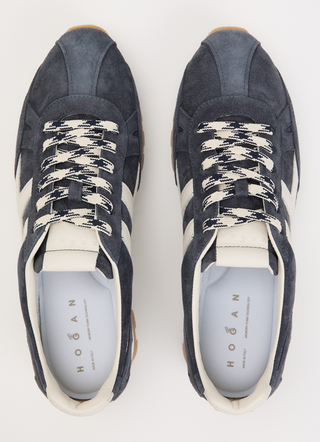 Hogan 86er sneaker van suède  - detail 2 donkerblauw
