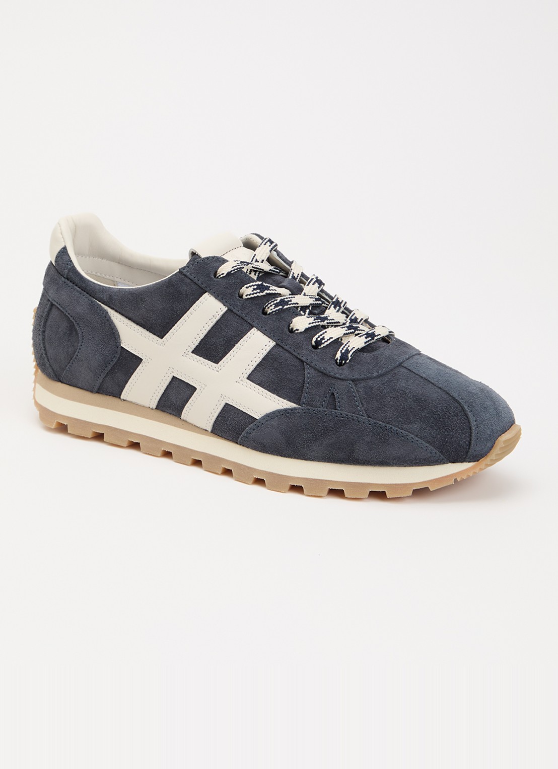 Hogan 86er sneaker van suède  - voorkant 4 donkerblauw