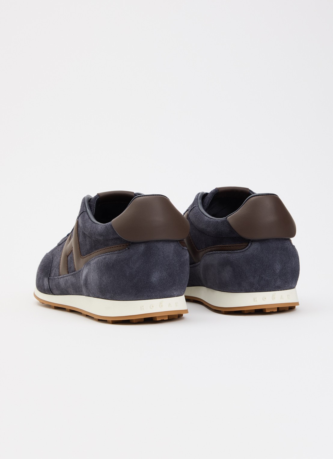 Hogan Allacciato sneaker van suède - achterkant donkerblauw