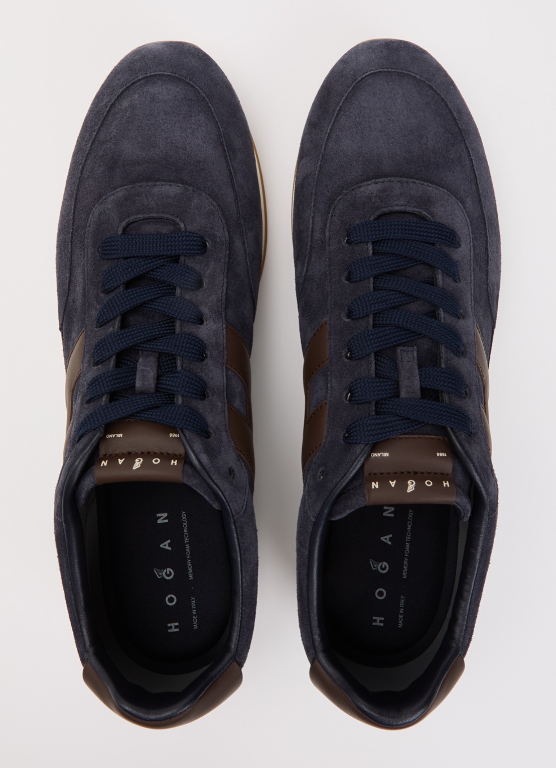 Hogan Allacciato sneaker van suède - detail 3 donkerblauw