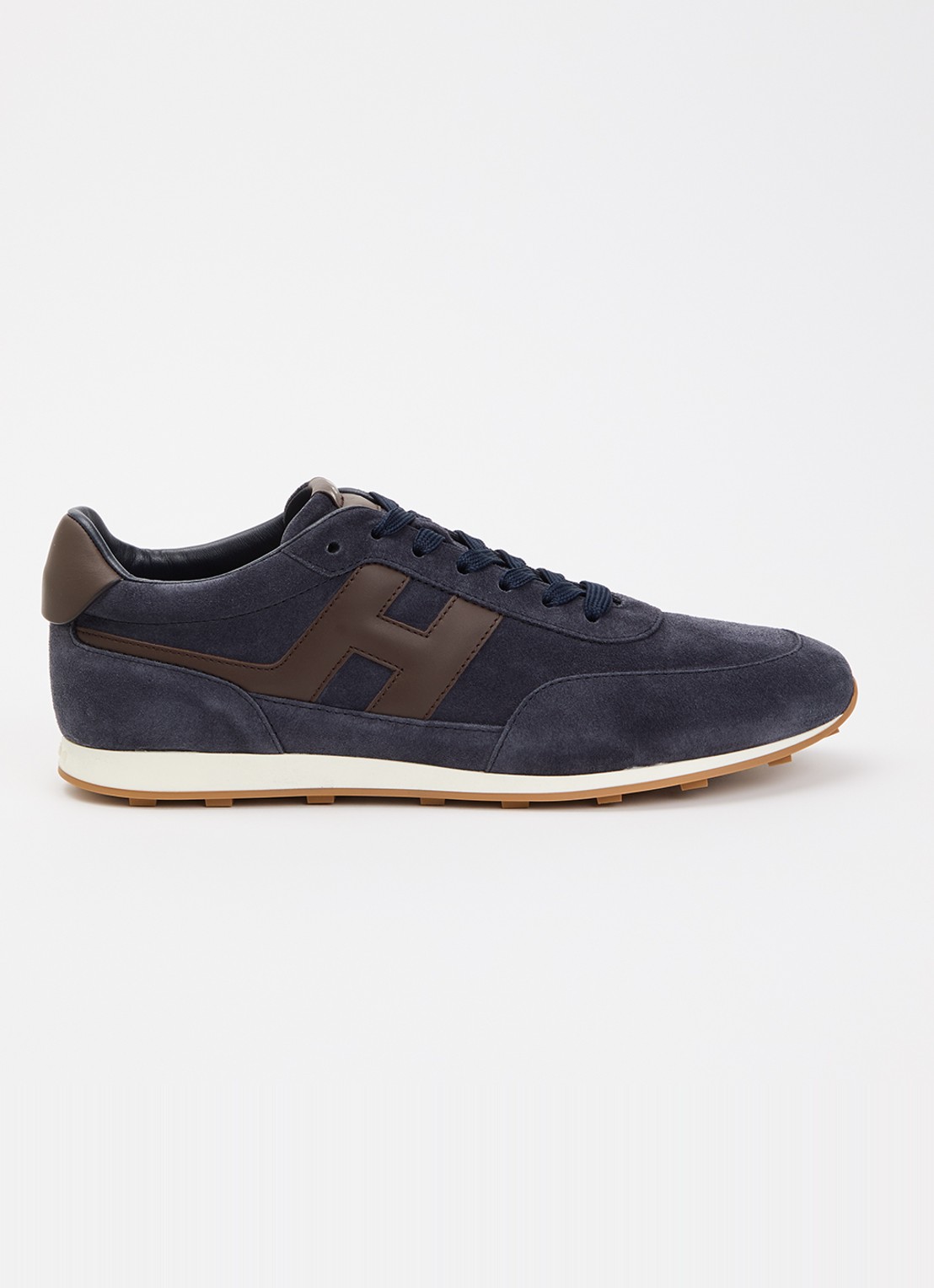 Hogan Allacciato sneaker van suède - voorkant 6 donkerblauw