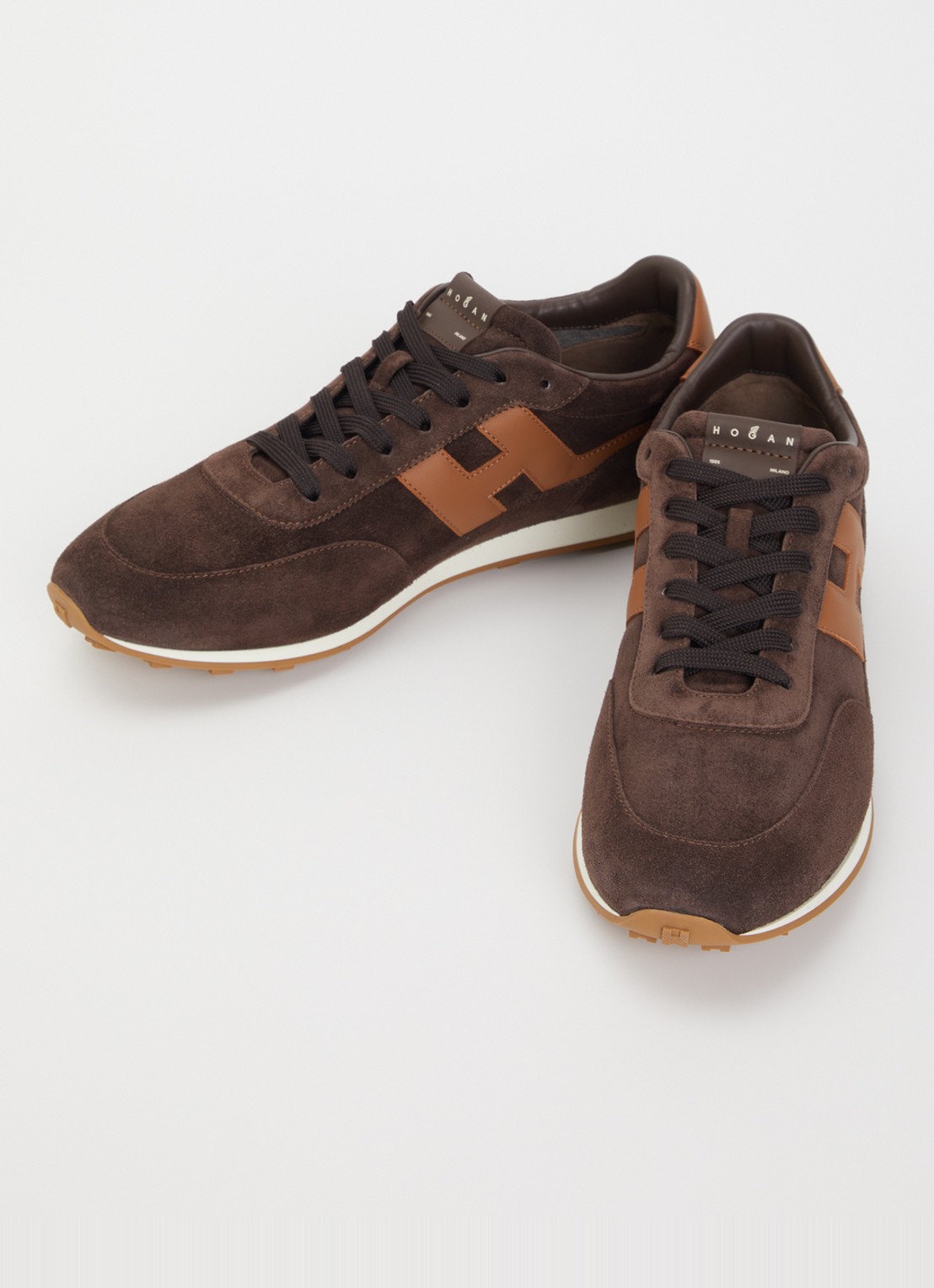Hogan Athletic sneaker van suède - detail bruin