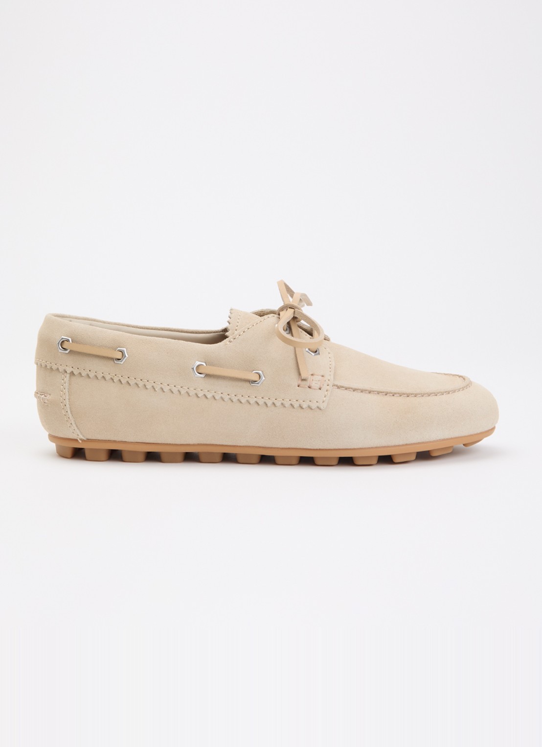 Hogan Bootschoen van suède - voorkant beige