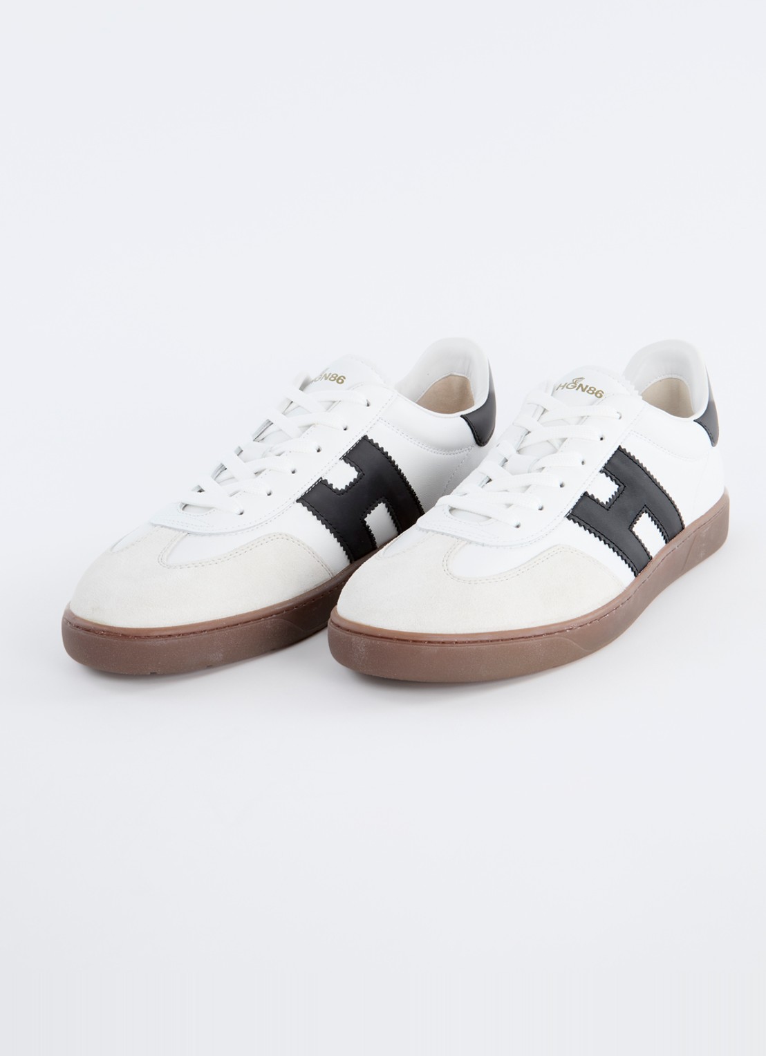 Hogan Cool sneaker van leer met suède details - detail 2 gebroken wit