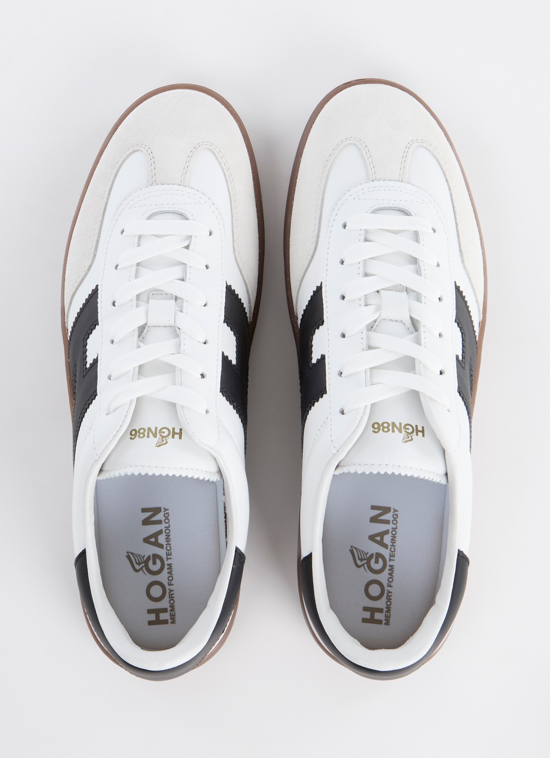Hogan Cool sneaker van leer met suède details - detail 3 gebroken wit