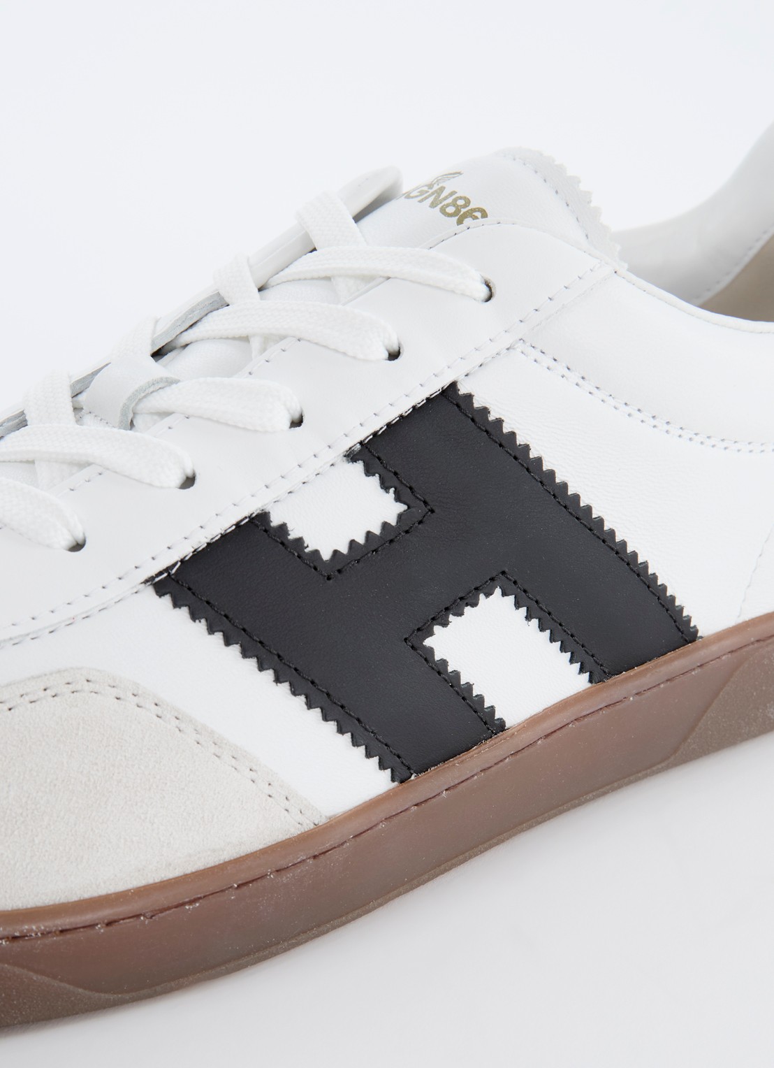 Hogan Cool sneaker van leer met suède details - detail 5 gebroken wit
