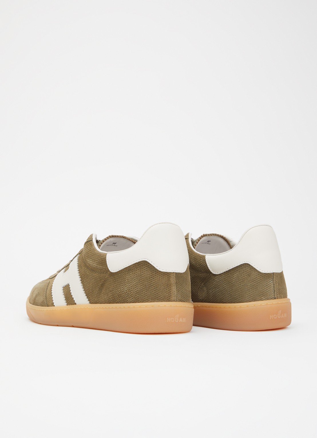 Hogan Cool sneaker van leer met suède details - achterkant 6 mosgroen