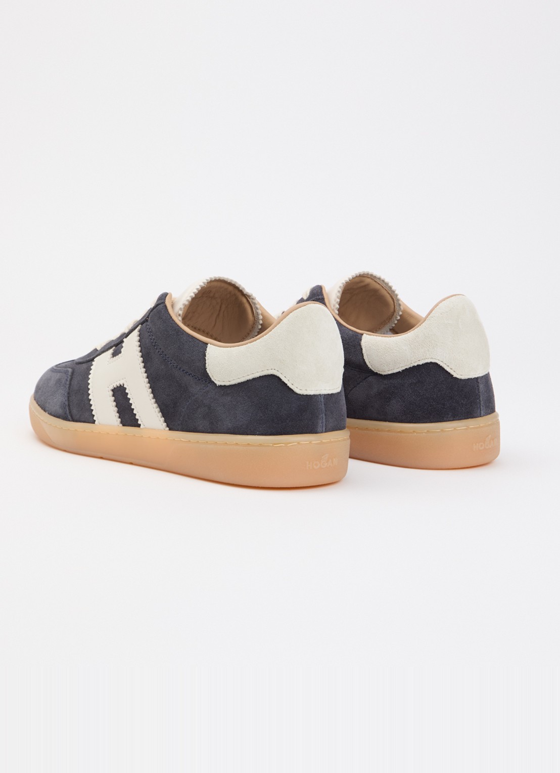 Hogan Cool sneaker van suède met logo - achterkant 3 donkerblauw