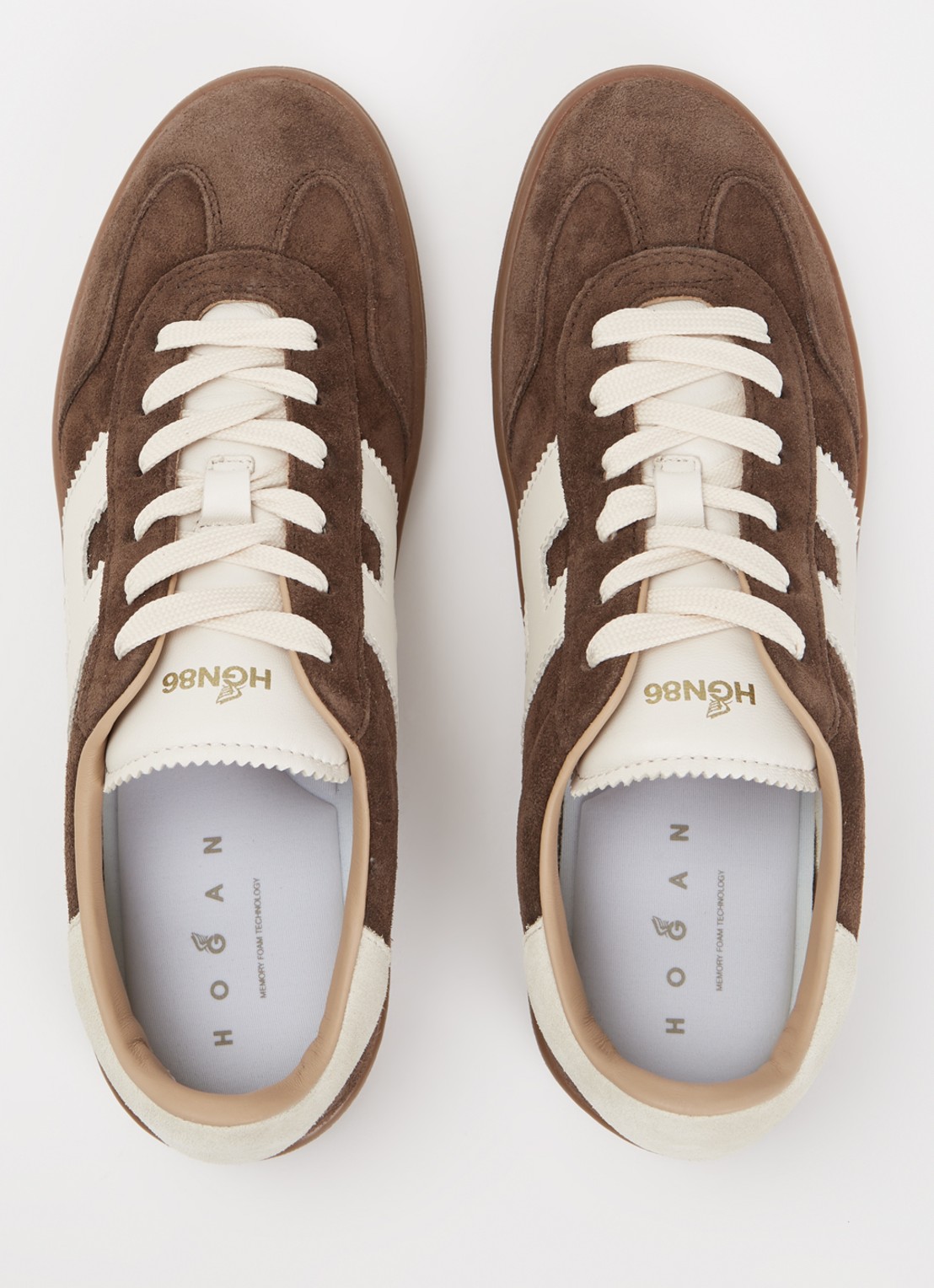 Hogan Cool sneaker van suède met logo - detail 5 donkerbruin