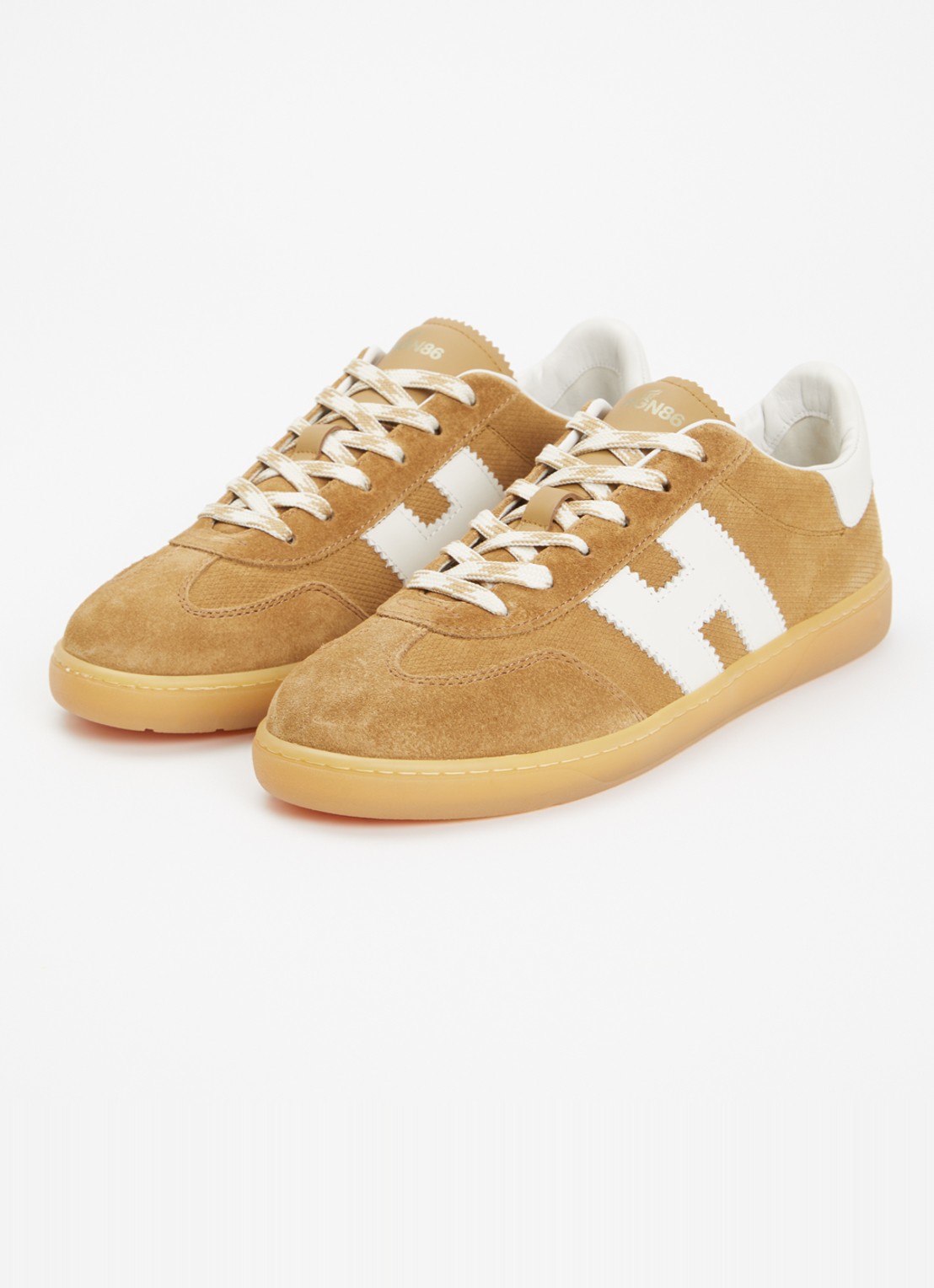 Hogan Cool sneaker van suède  - detail camel