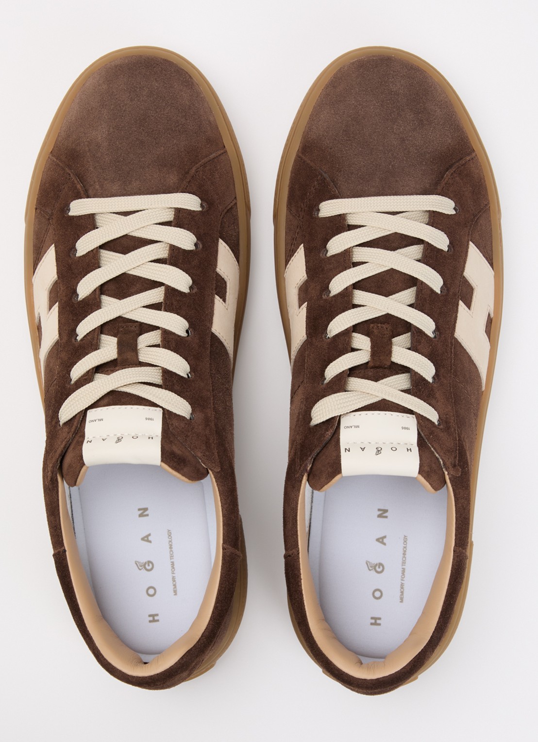 Hogan Crosswind sneaker van suède - detail 3 bruin