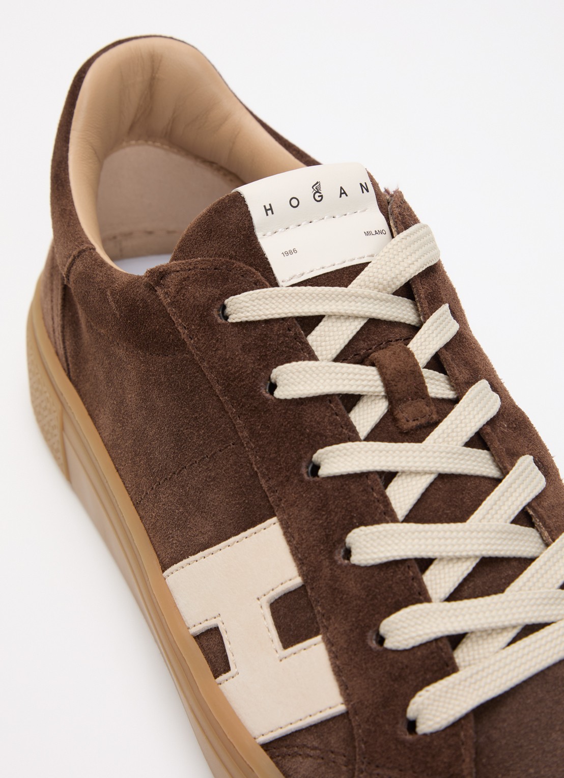 Hogan Crosswind sneaker van suède - detail 5 bruin