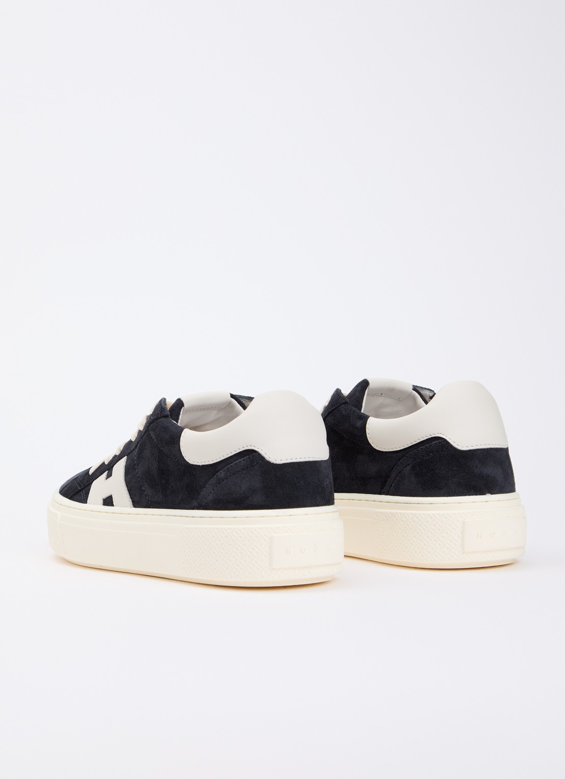 Hogan Crosswind sneaker van suède - achterkant donkerblauw