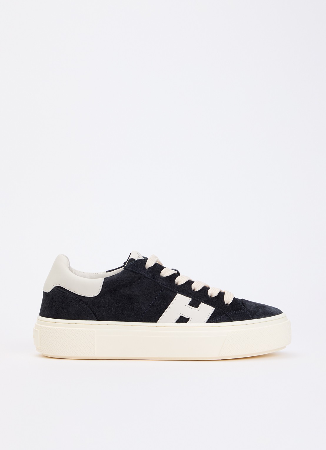 Hogan Crosswind sneaker van suède - voorkant 2 donkerblauw
