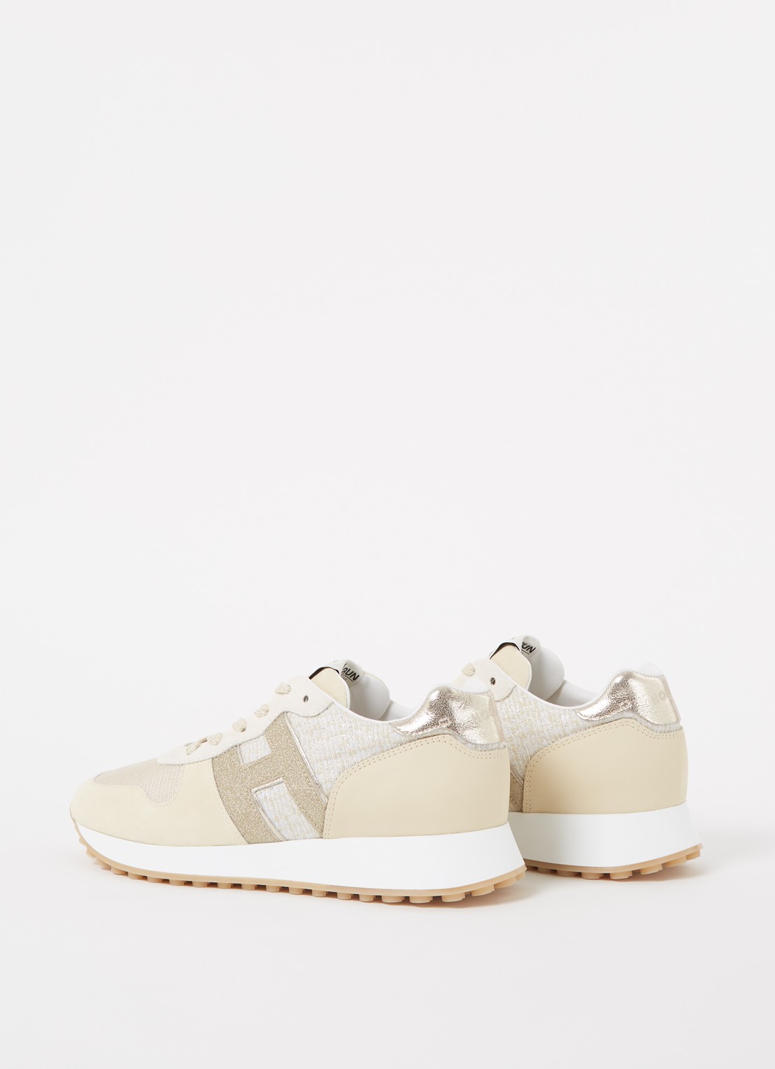 Hogan H383 sneaker met suède details - detail 3 vanillegeel