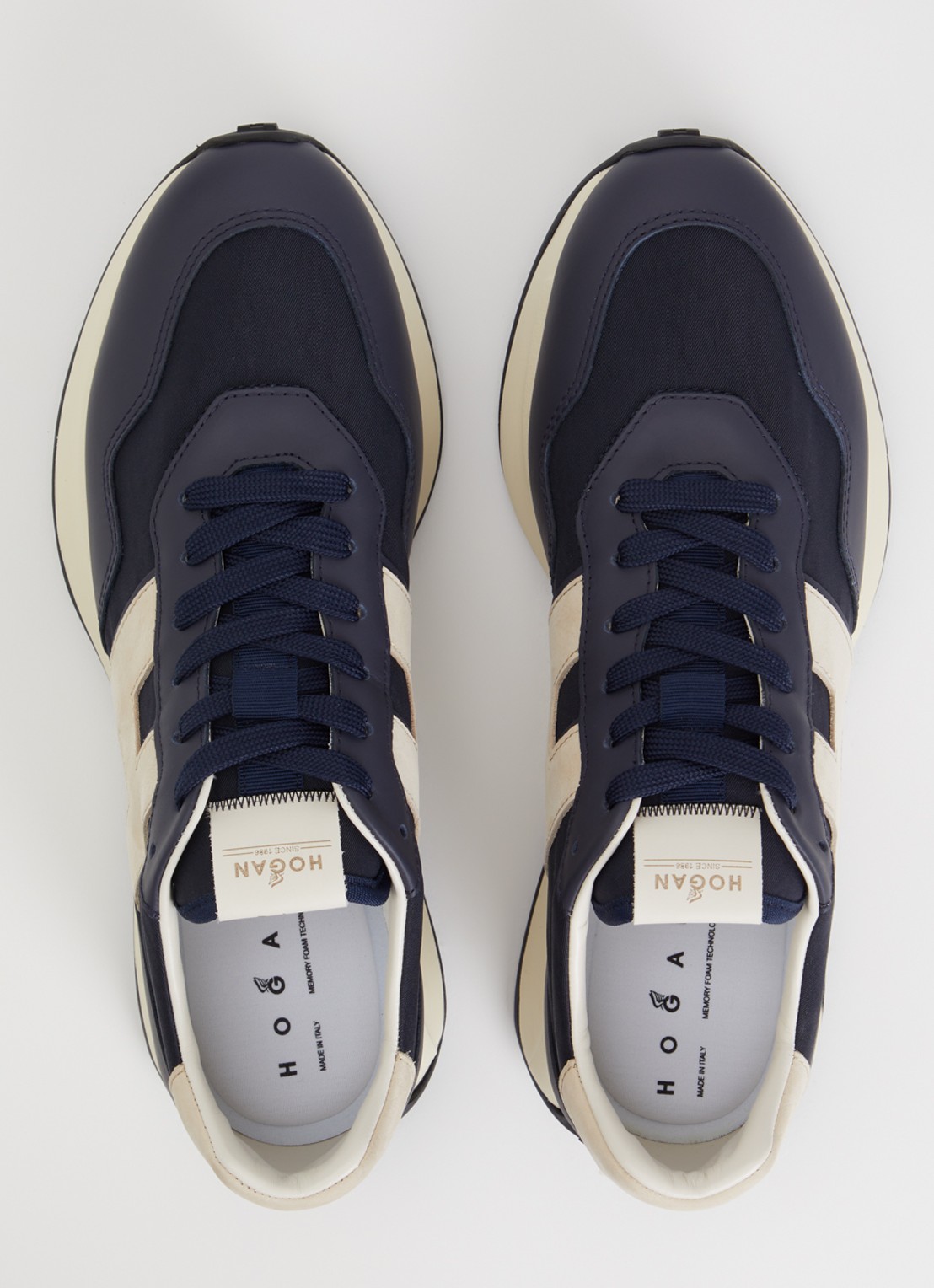 Hogan H601 sneaker met details van leer en nubuck - detail 3 donkerblauw