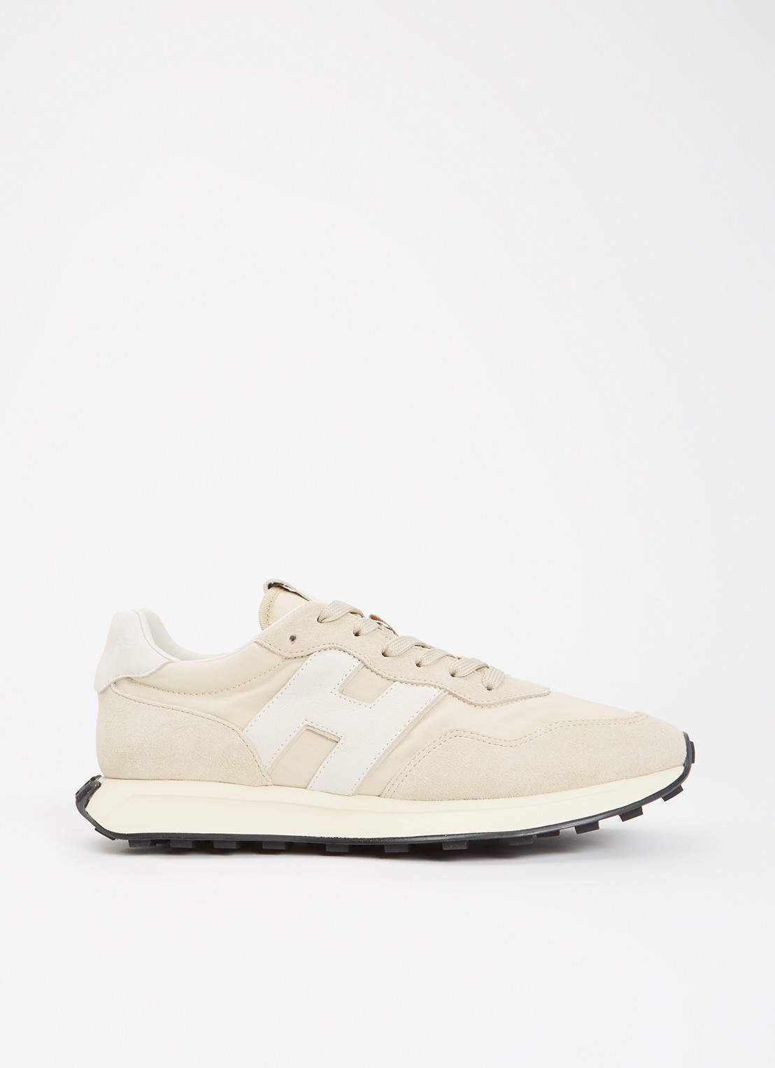 Hogan H601 sneaker met details van suède - voorkant 6 gebroken wit