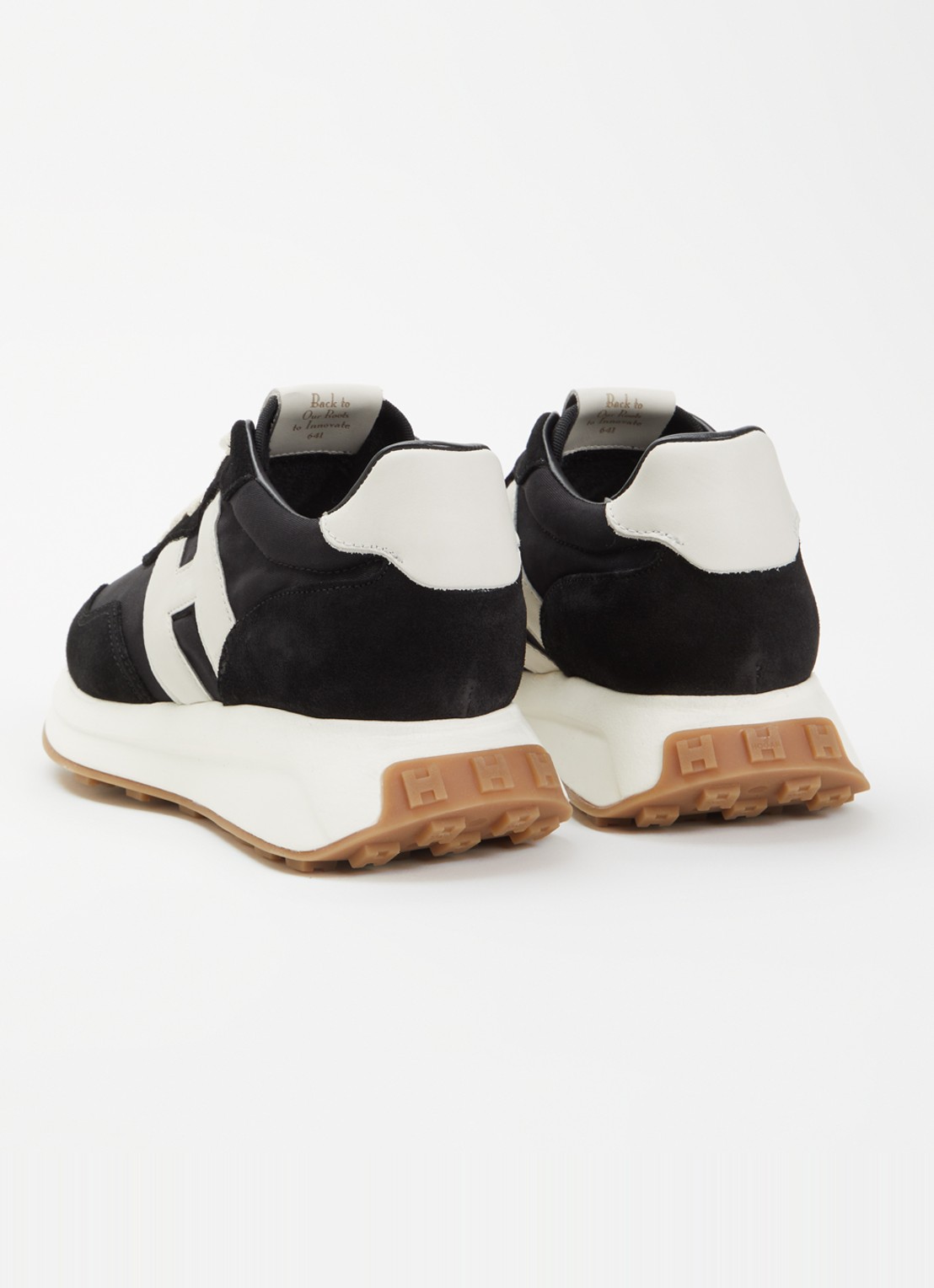 Hogan H601 sneaker van mesh met suède details - achterkant zwart