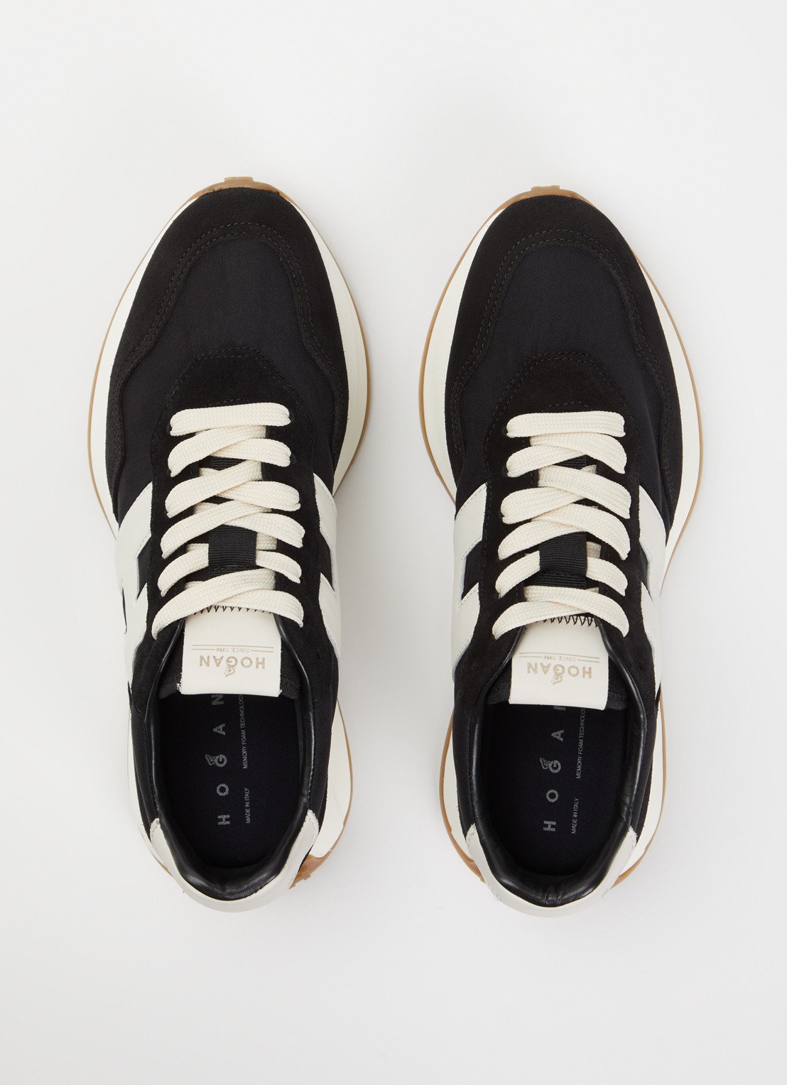 Hogan H601 sneaker van mesh met suède details - detail 4 zwart