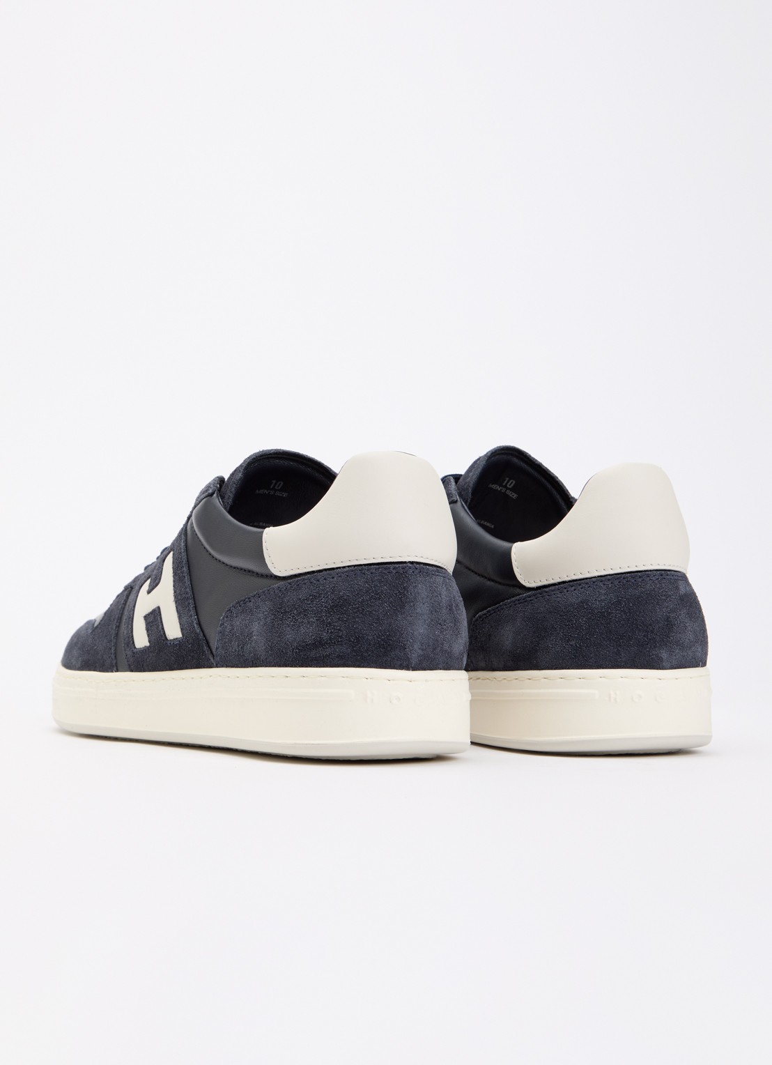 Hogan H668 H-TV sneaker van suède met details van leer - achterkant donkerblauw