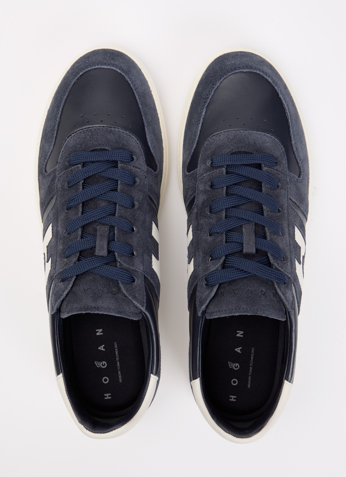Hogan H668 H-TV sneaker van suède met details van leer - detail 4 donkerblauw