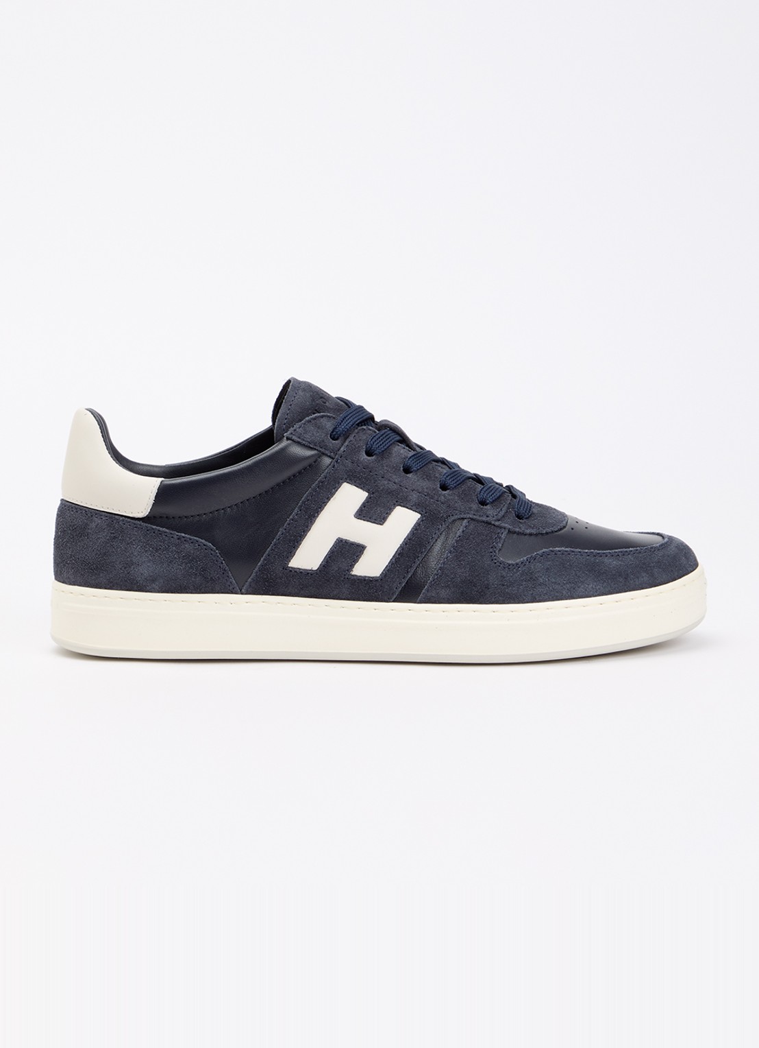 Hogan H668 H-TV sneaker van suède met details van leer - voorkant 2 donkerblauw