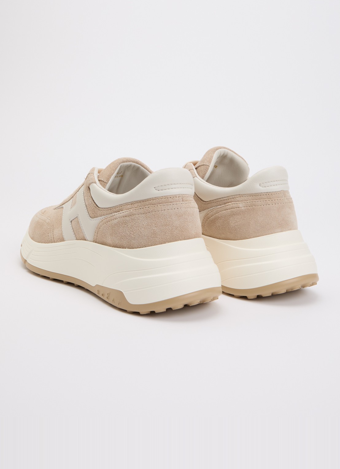 Hogan H669 Allicciato sneaker van suède - achterkant 5 beige