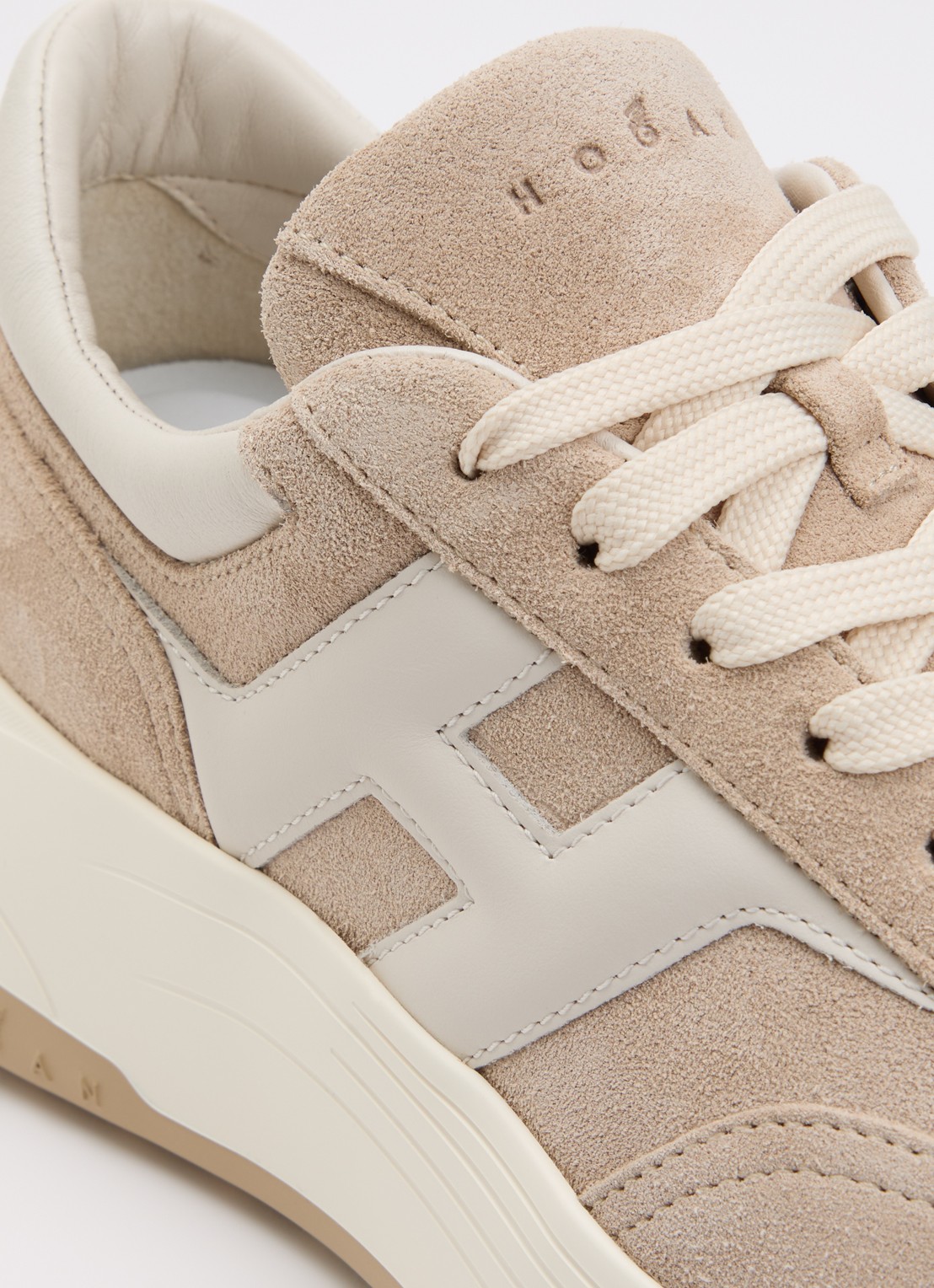 Hogan H669 Allicciato sneaker van suède - detail 4 beige