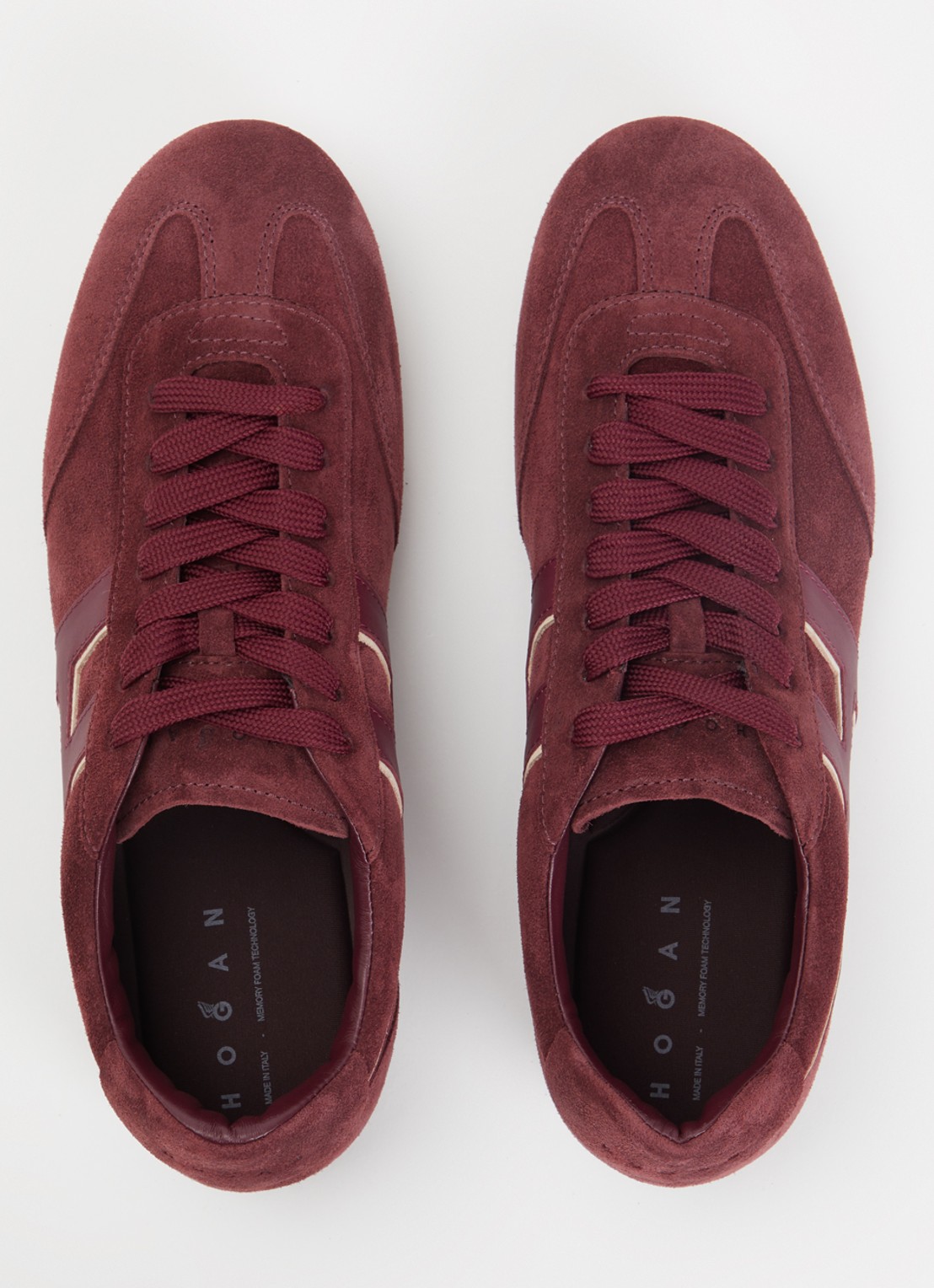 Hogan H693 Olympia sneaker van suède met details van leer - detail 4 bordeauxrood