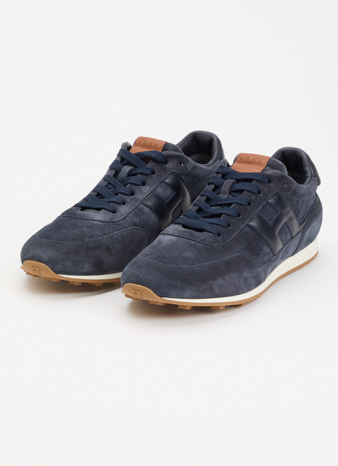 Hogan H699 Athletic sneaker van suède met details van leer - detail 3 donkerblauw