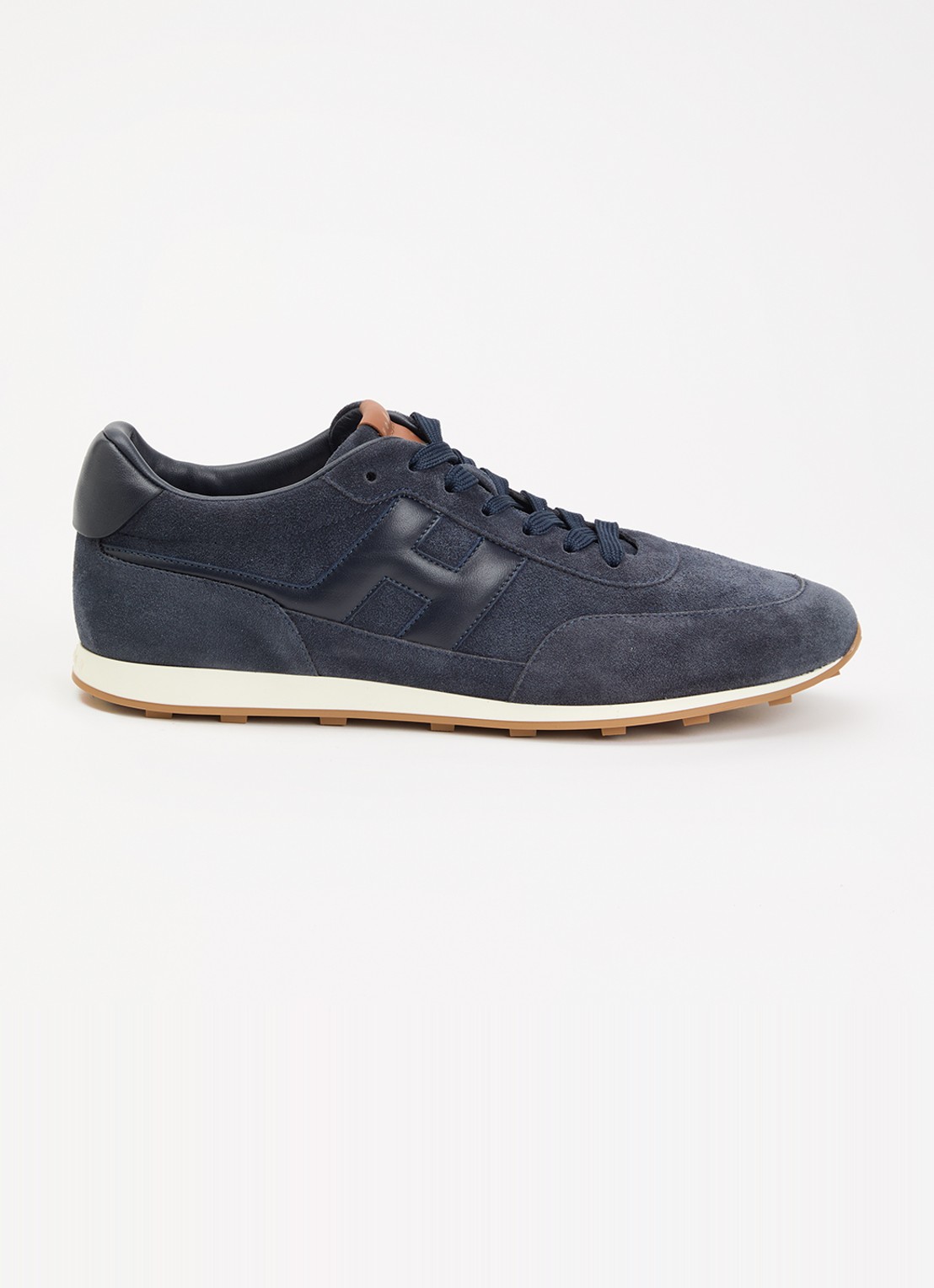 Hogan H699 Athletic sneaker van suède met details van leer - voorkant 2 donkerblauw