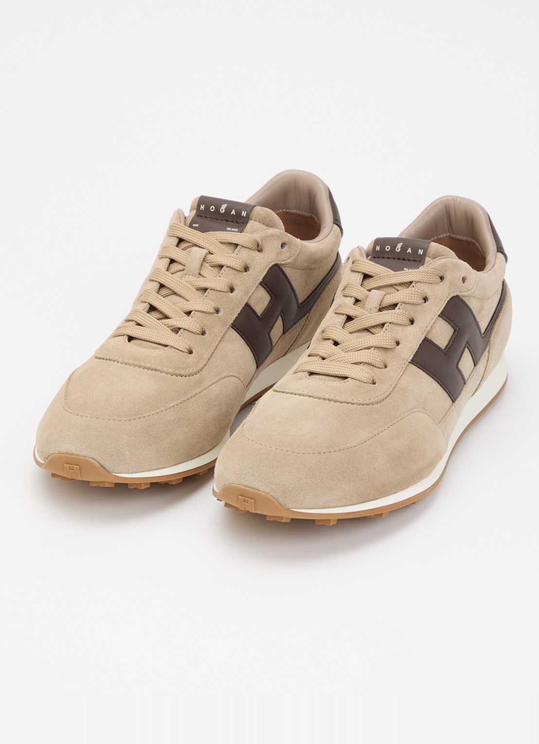 Hogan H699 sneaker van suède - detail 3 zand