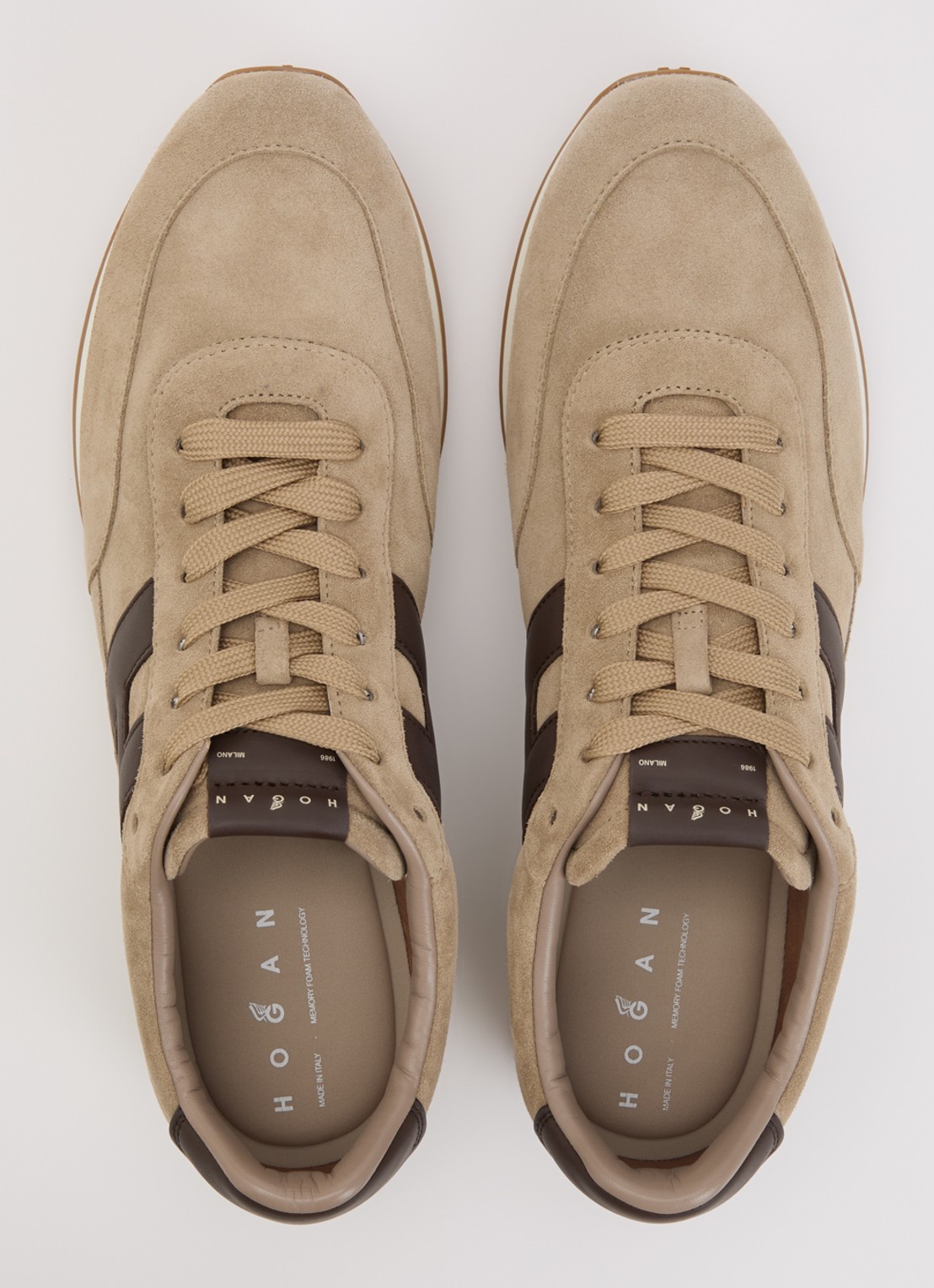 Hogan H699 sneaker van suède - detail 4 zand