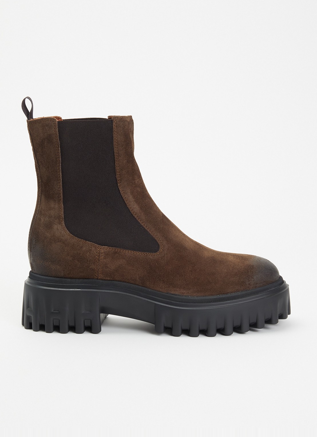 Hogan H700 chelsea boot van suède - voorkant 3 bruin