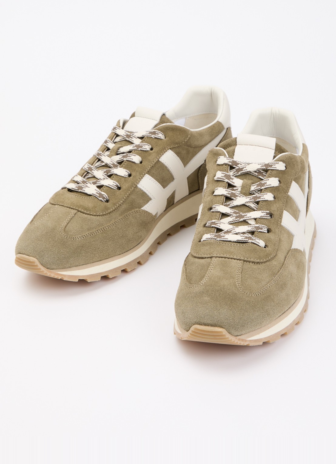 Hogan H701 86er sneaker van suède  - detail 3 olijfgroen