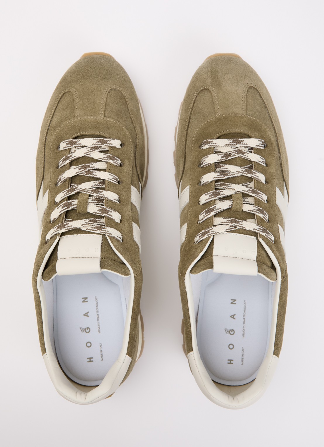 Hogan H701 86er sneaker van suède  - detail 4 olijfgroen