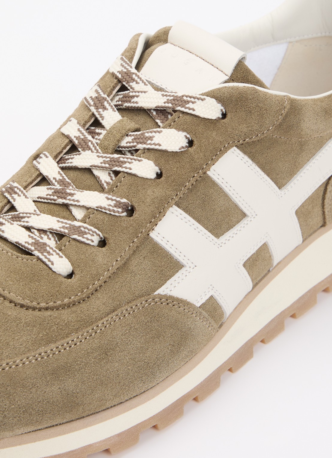 Hogan H701 86er sneaker van suède  - detail 6 olijfgroen