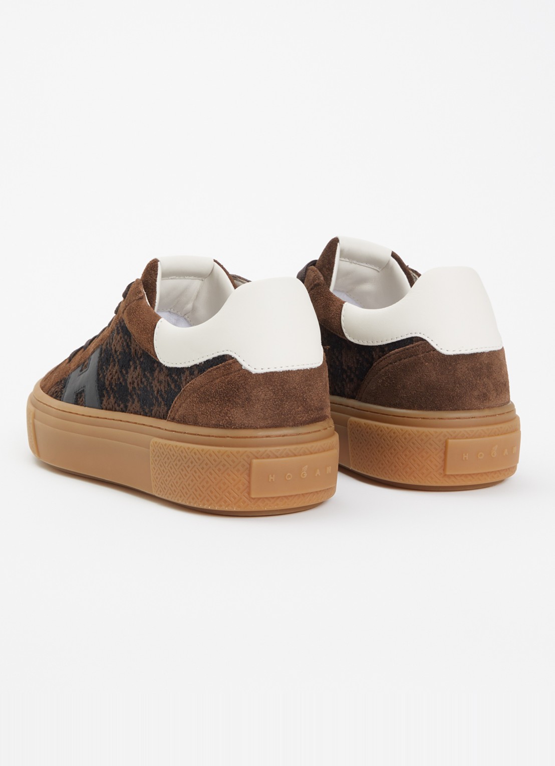 Hogan H705 sneaker van suède met plateauzool - achterkant 6 beige