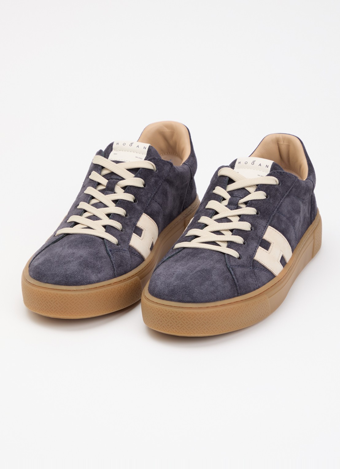 Hogan H705 sneaker van suède - detail 3 donkerblauw
