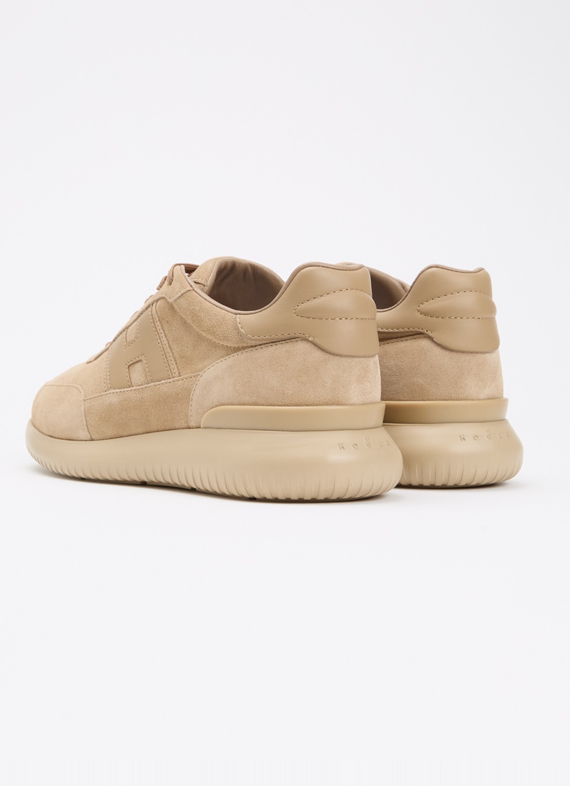 Hogan H709 New Cube sneaker van suède - achterkant beige