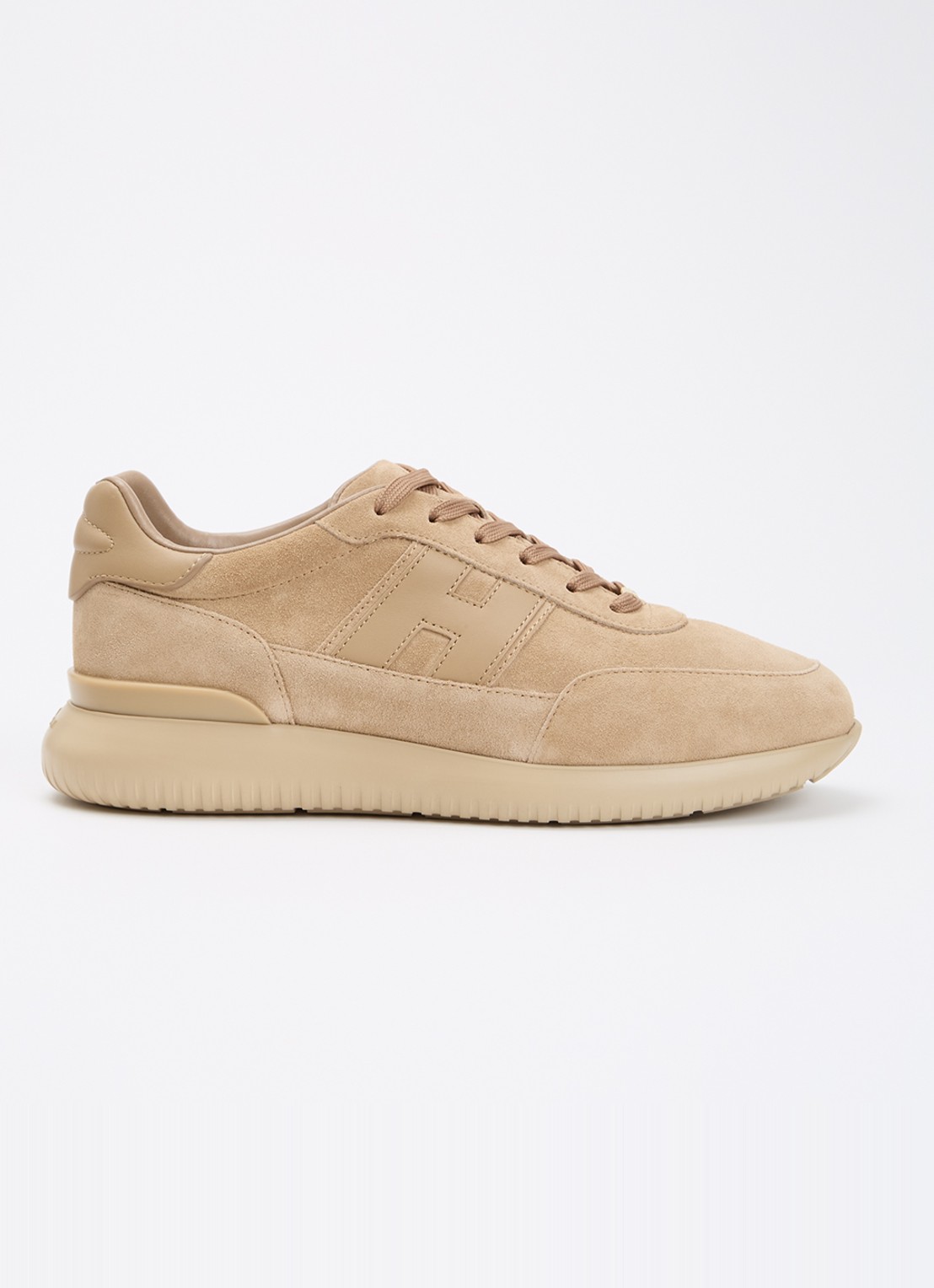 Hogan H709 New Cube sneaker van suède - voorkant 2 beige