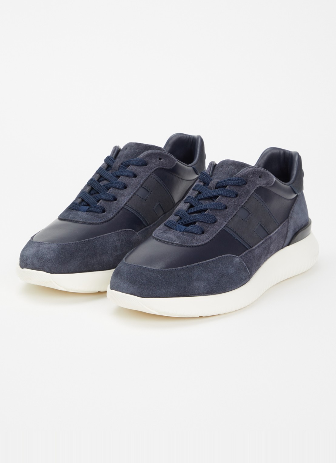 Hogan H709 sneaker van leer met details van suède - detail 3 donkerblauw