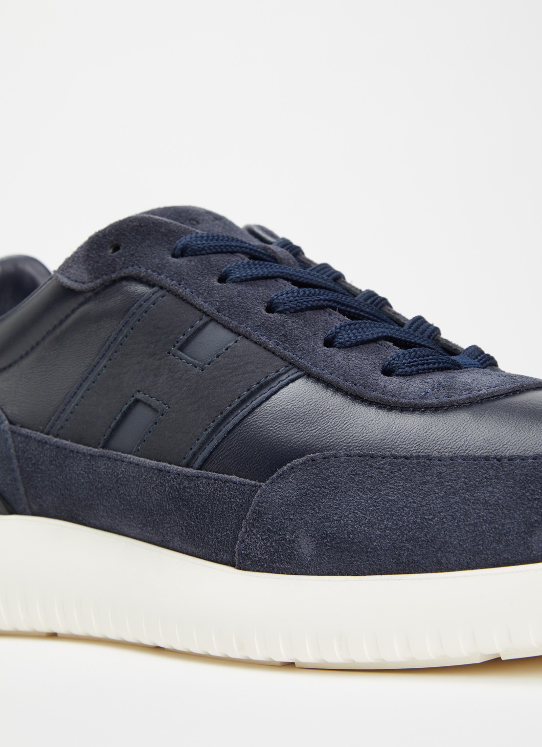 Hogan H709 sneaker van leer met details van suède - detail 6 donkerblauw