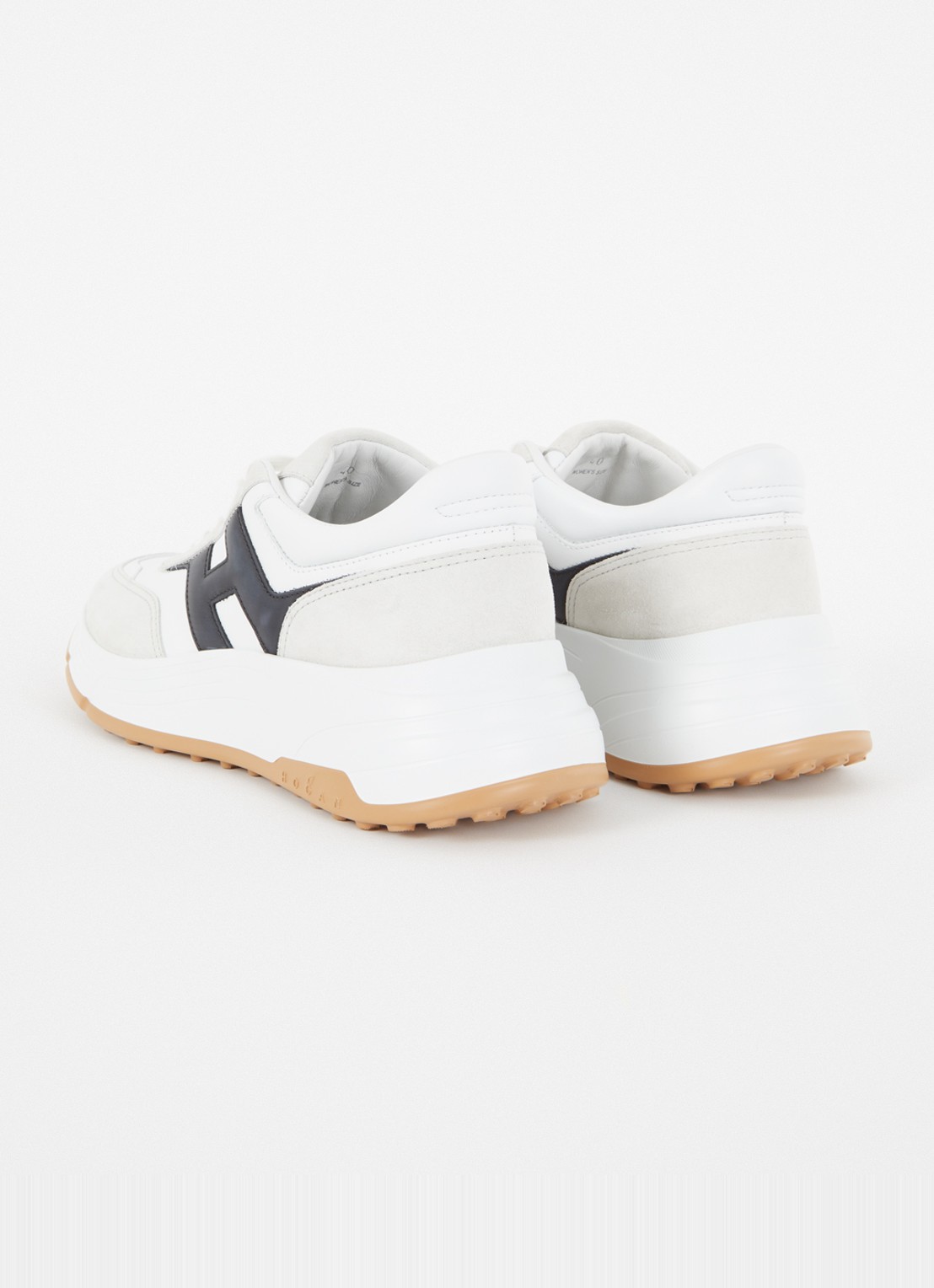 Hogan Hi-Fi sneaker van leer met suède details - achterkant 7 wit