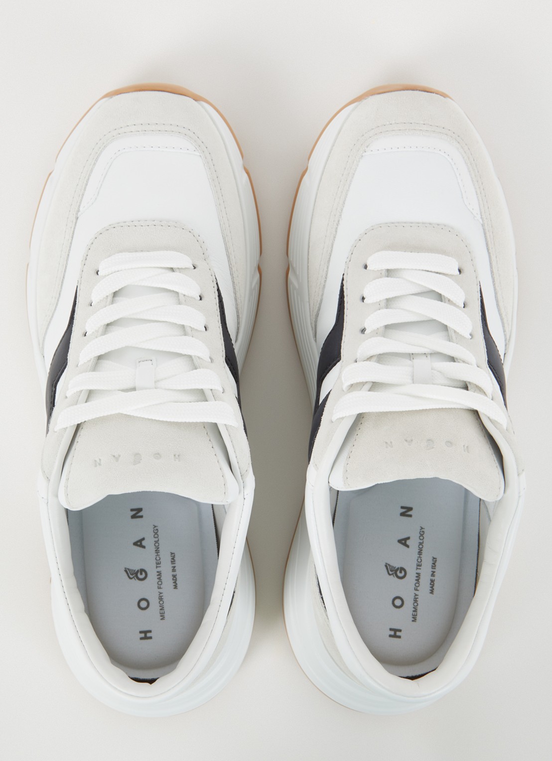 Hogan Hi-Fi sneaker van leer met suède details - detail 2 wit