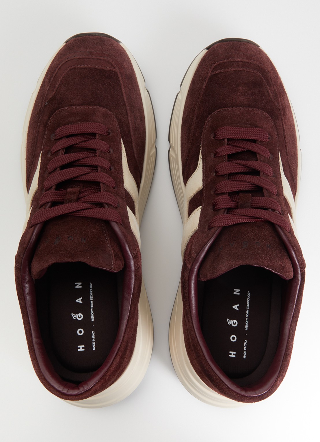 Hogan Hifi sneaker van suède - detail 3 bordeauxrood